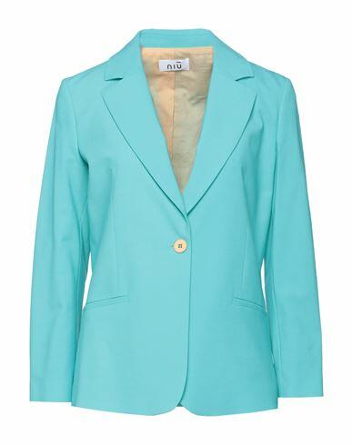 Niū Woman Blazer Turquoise Polyester, Virgin Wool, Elastane Cover