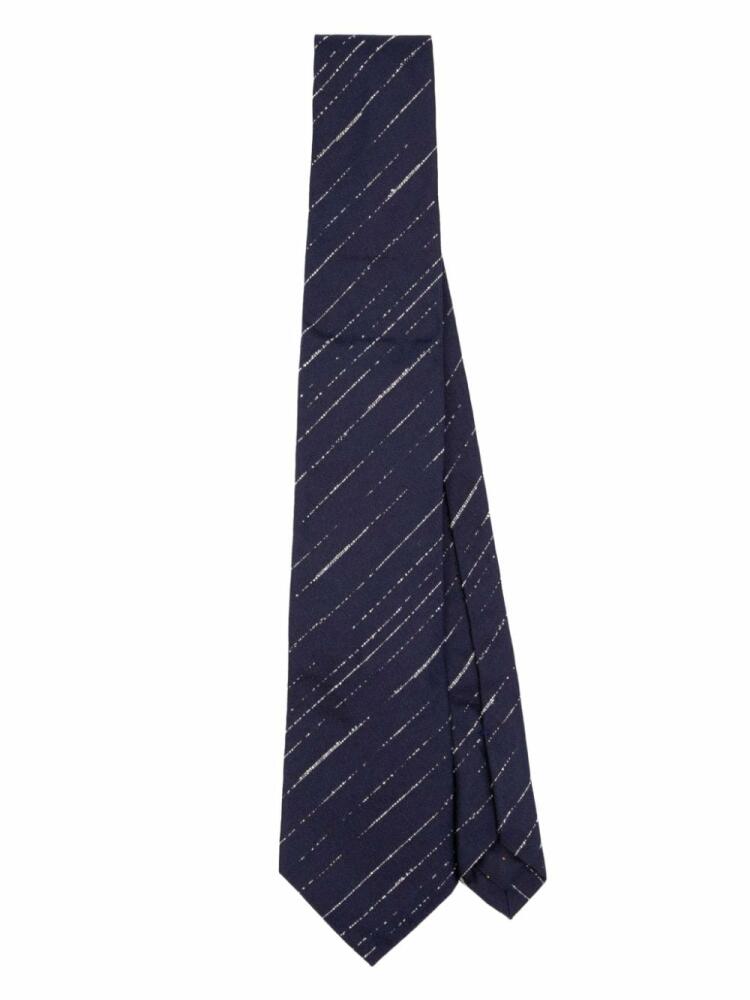 Paul Smith textured striped silk tie - Blue Cover