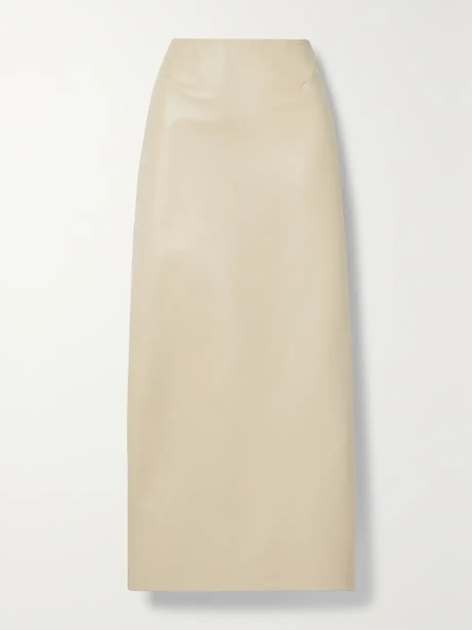 The Row - Berth Leather Maxi Skirt - Ivory Cover