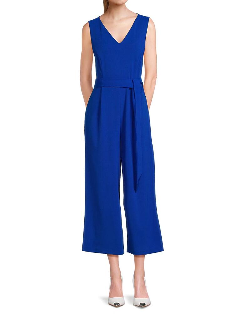 Calvin Klein Women's Cropped Belted Jumpsuit - Regatta Cover