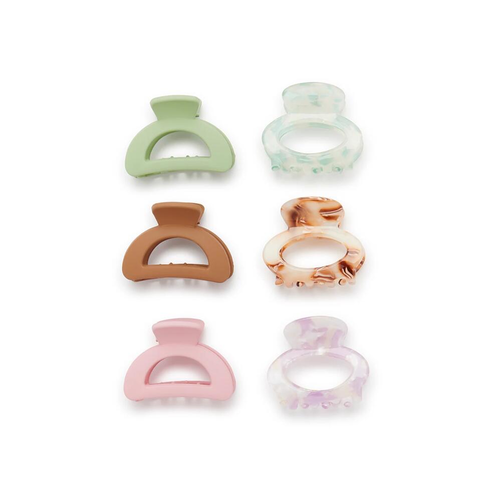 Kelly & Katie Mini Claw Hair Clip Set 6 Pack | Women's | Multicolor Matte/Marble Cover