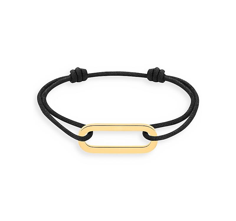 Dinh Van 18K Yellow Gold Maillon Link Charm Adjustable Cord Bracelet Cover