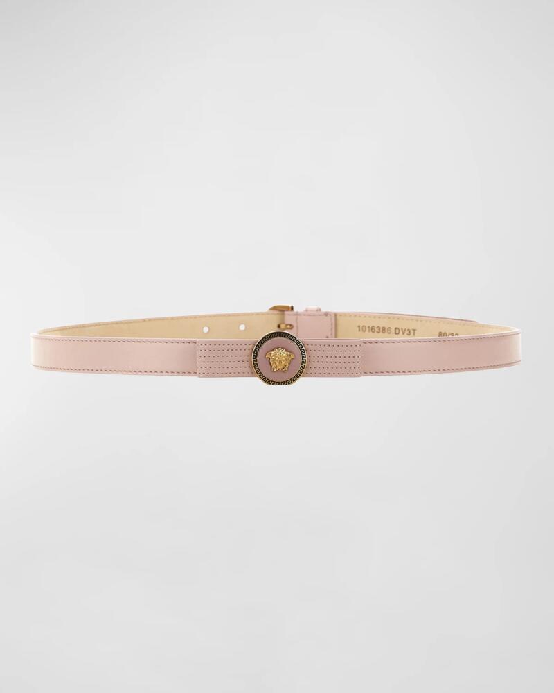 Versace Medusa Bow Leather Skinny Belt Cover