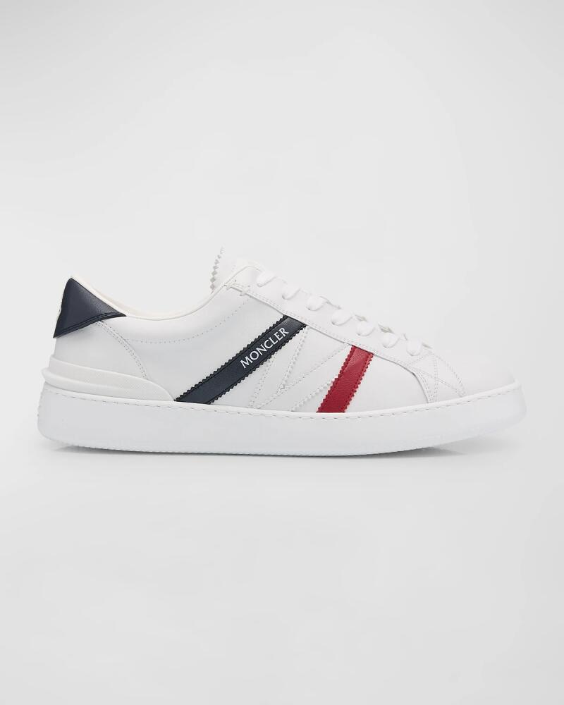 Moncler Men's Monaco M Leather Low-Top Sneakers Cover