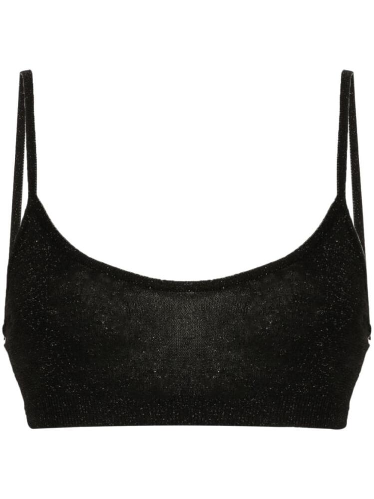 Federica Tosi metallic-threading crop top - Black Cover