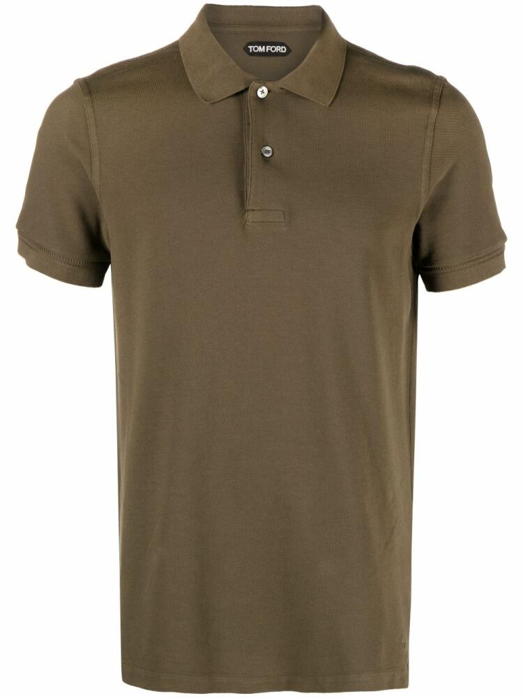 TOM FORD piqué-weave polo shirt - Green Cover