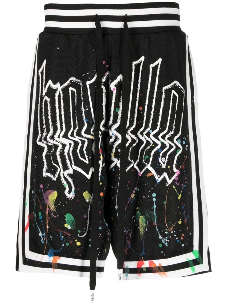 Haculla paint-splatter logo basketball shorts - Black Cover