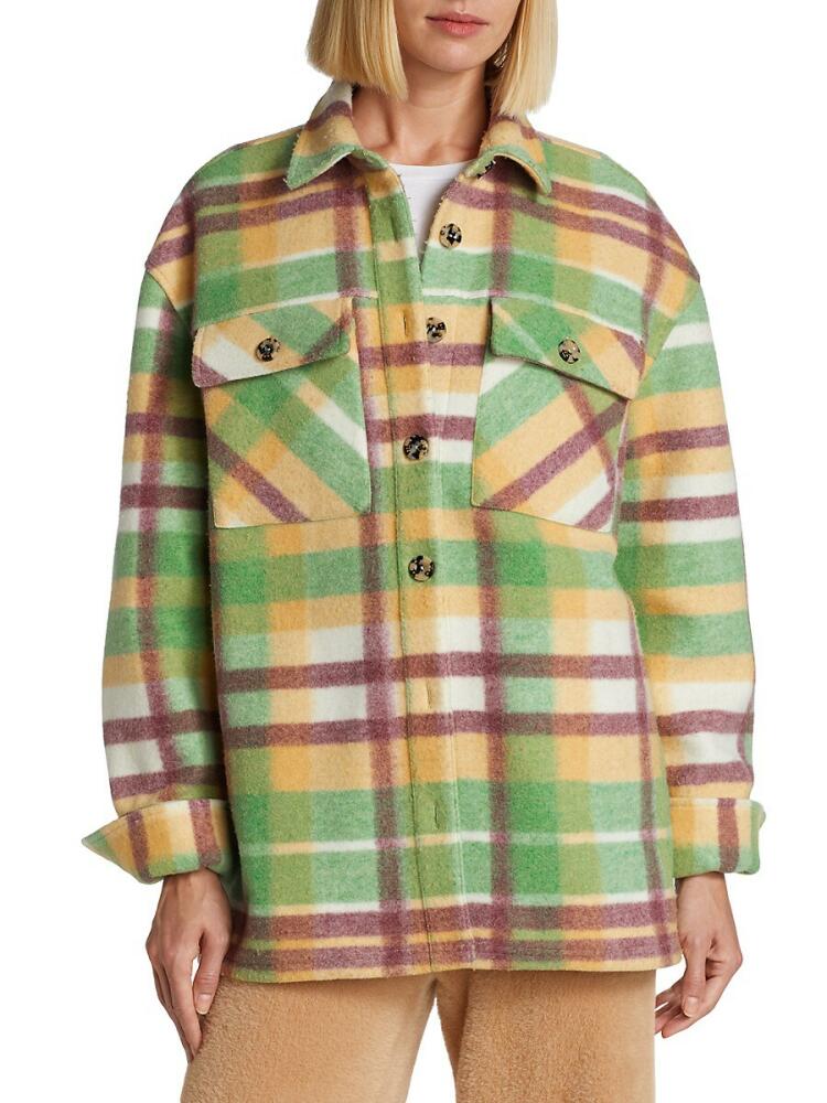 Simon Miller Women's Orgi Boxy Plaid Shirt - Green Yellow Multi Cover