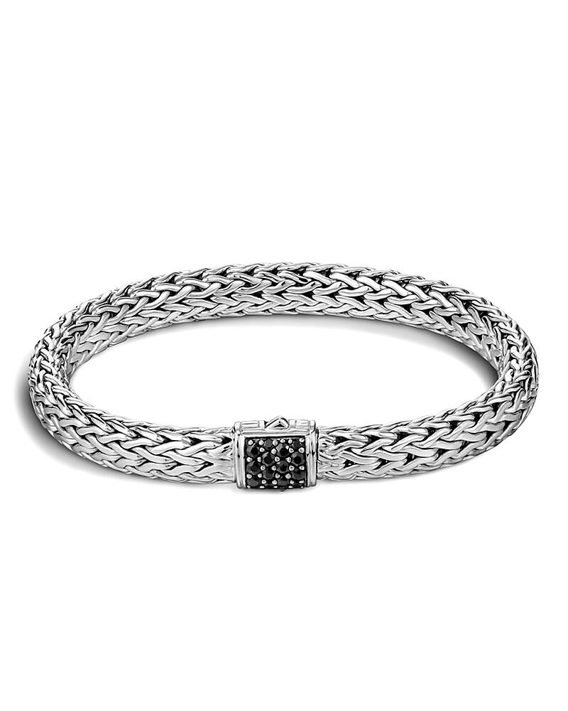 John Hardy Classic Chain Sterling Silver Lava Medium Bracelet with Black Sapphire Cover