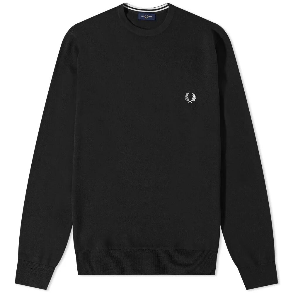 Fred Perry Men's Crew Knit in Black Cover