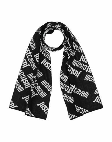 Just Cavalli Woman Scarf Black Acrylic, Wool Cover