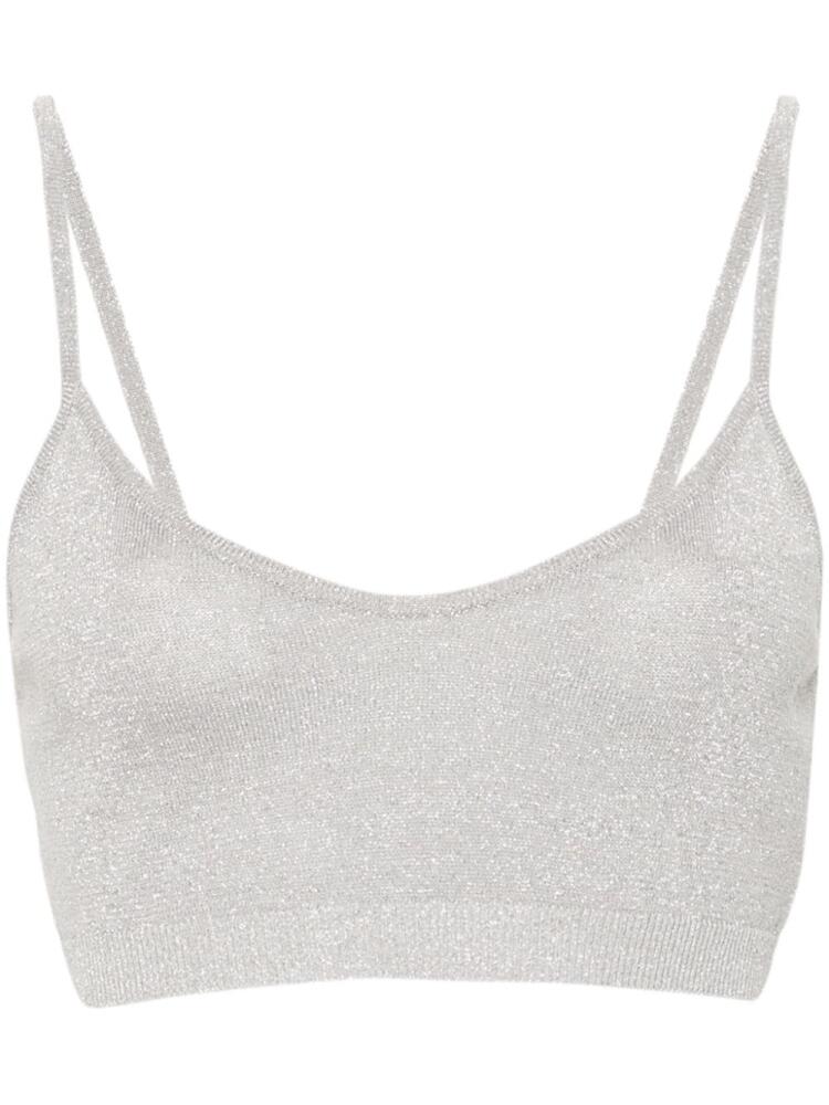 Federica Tosi metallic-threading crop top - Grey Cover