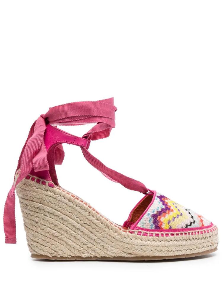 Missoni zigzag-woven wedge espadrilles - Pink Cover