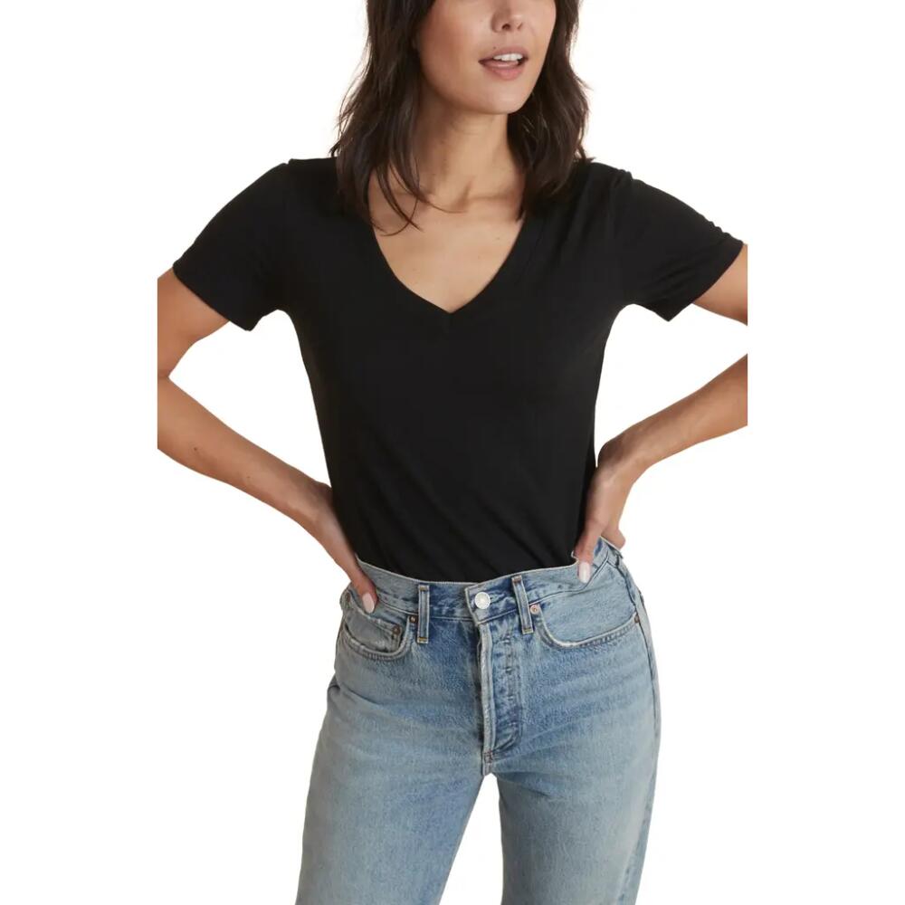 Marine Layer Boyfriend V-Neck T-Shirt in Black Cover