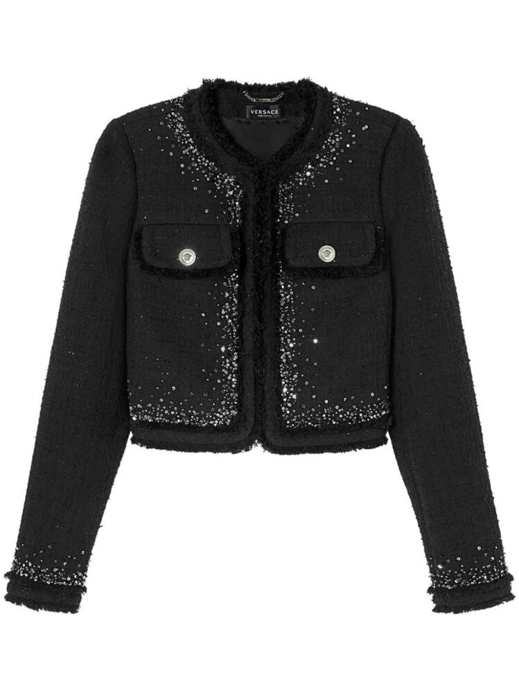 Versace sequin-embellished cotton-blend jacket - Black Cover