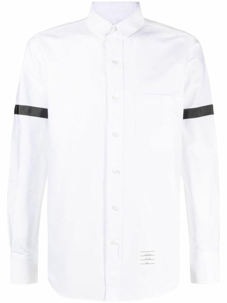 Thom Browne grosgrain-armband cotton shirt - White Cover