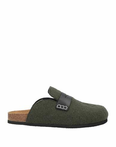 Jw Anderson Man Mules & Clogs Military green Textile fibers, Soft Leather Cover