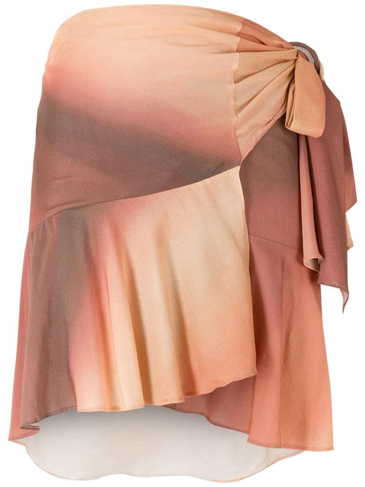 Amir Slama paneled gradient wrap skirt - Neutrals Cover