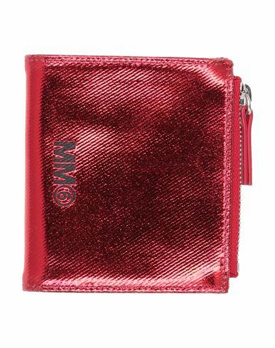 Mm6 Maison Margiela Woman Wallet Red Cotton Cover