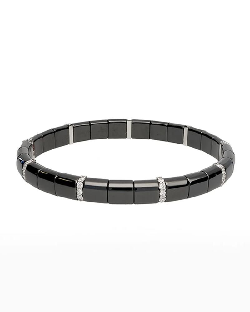 Roberto Demeglio Pura Black Ceramic Stretch Bracelet with Diamonds Cover