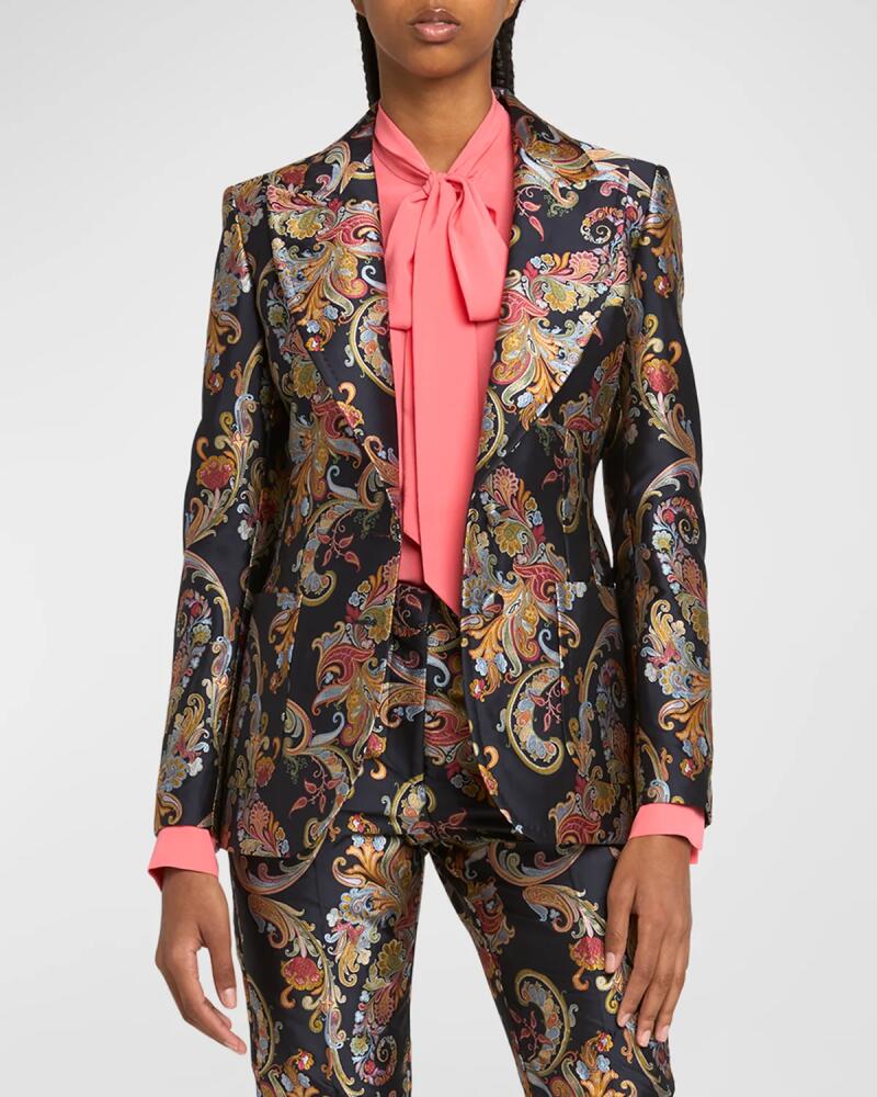 Etro Floral Brocade Single-Breasted Blazer Cover