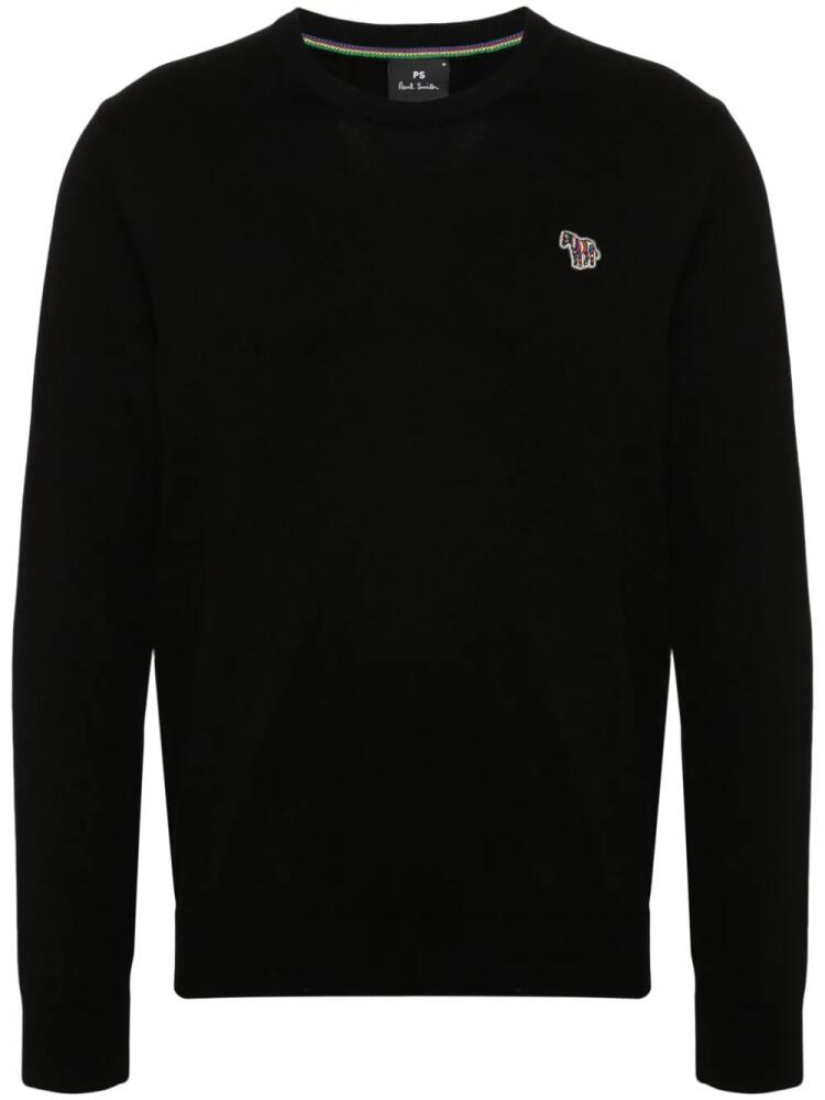 PS Paul Smith Zebra-motif cotton jumper - Black Cover