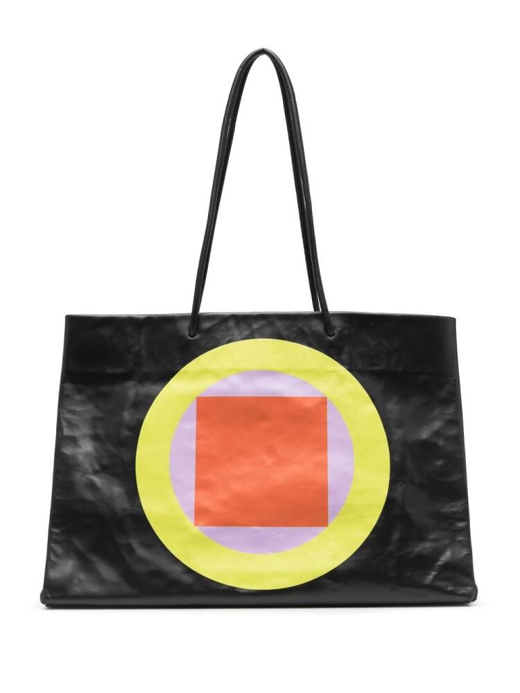 Medea geometric-print tote bag - Black Cover