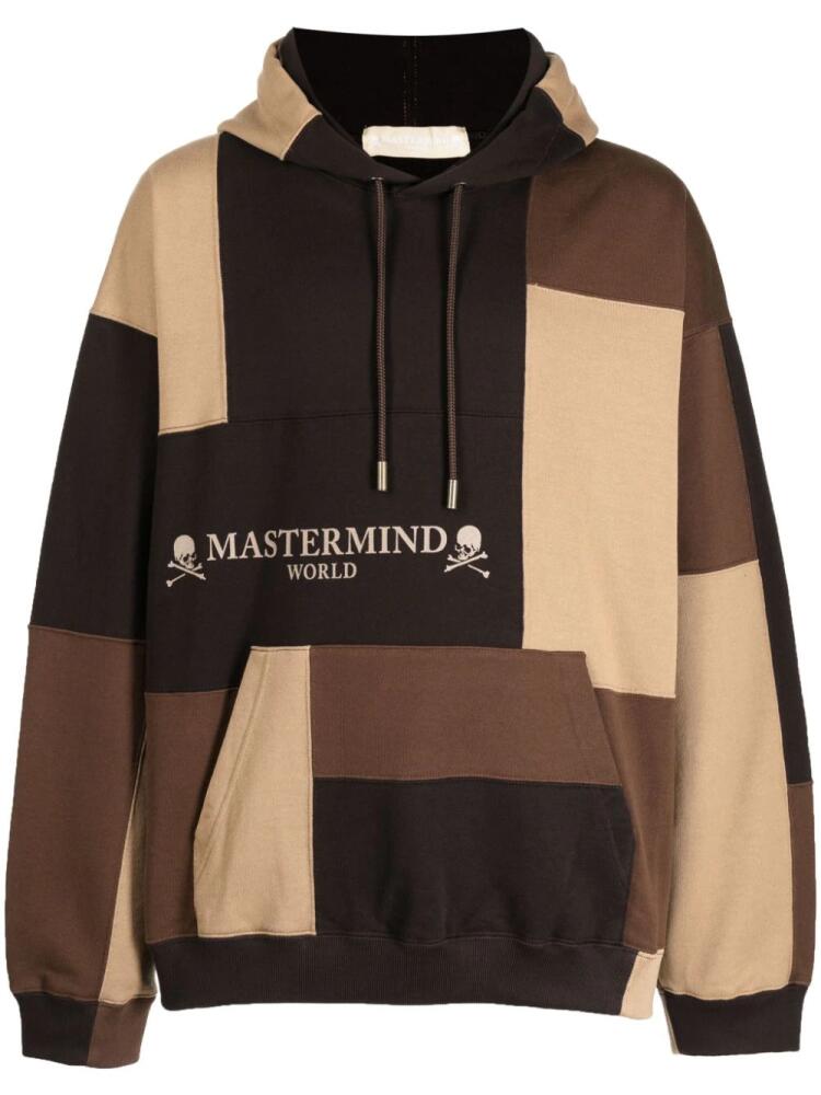 Mastermind World colour-block cotton hoodie - Brown Cover