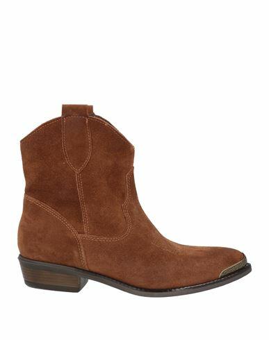 Geneve Woman Ankle boots Brown Leather Cover