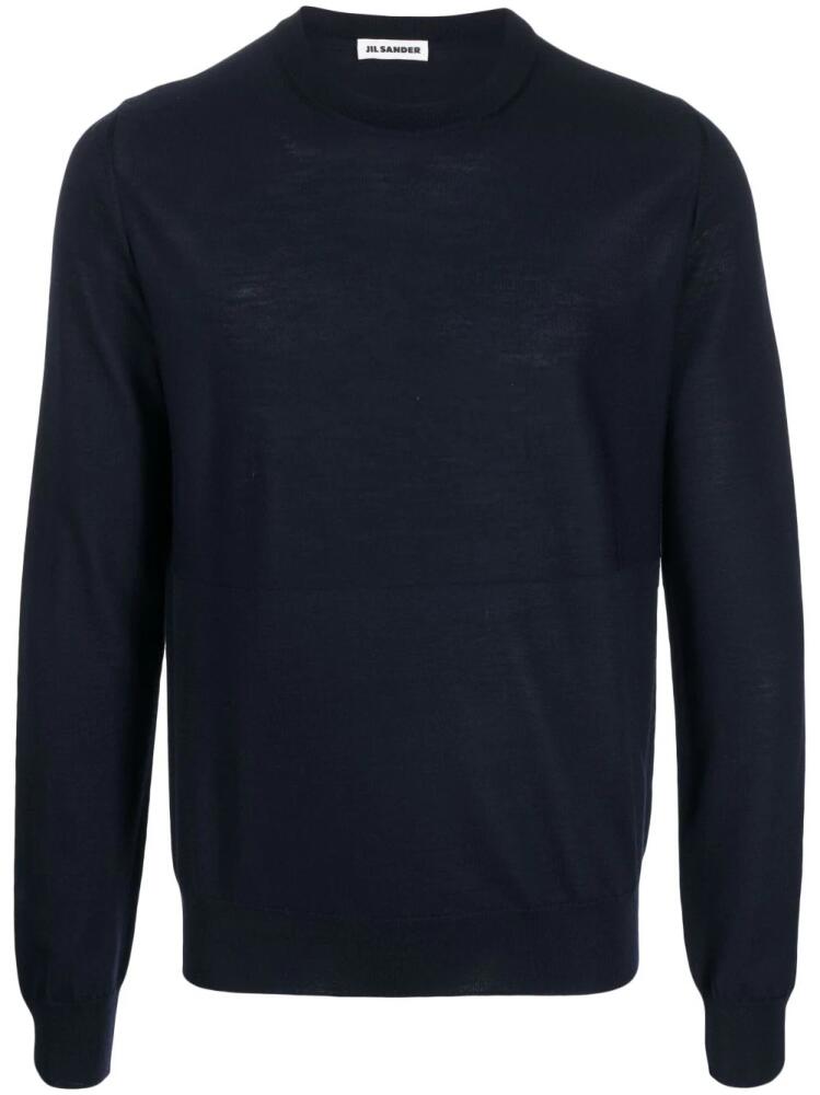 Jil Sander crew neck virgin wool jumper - Blue Cover