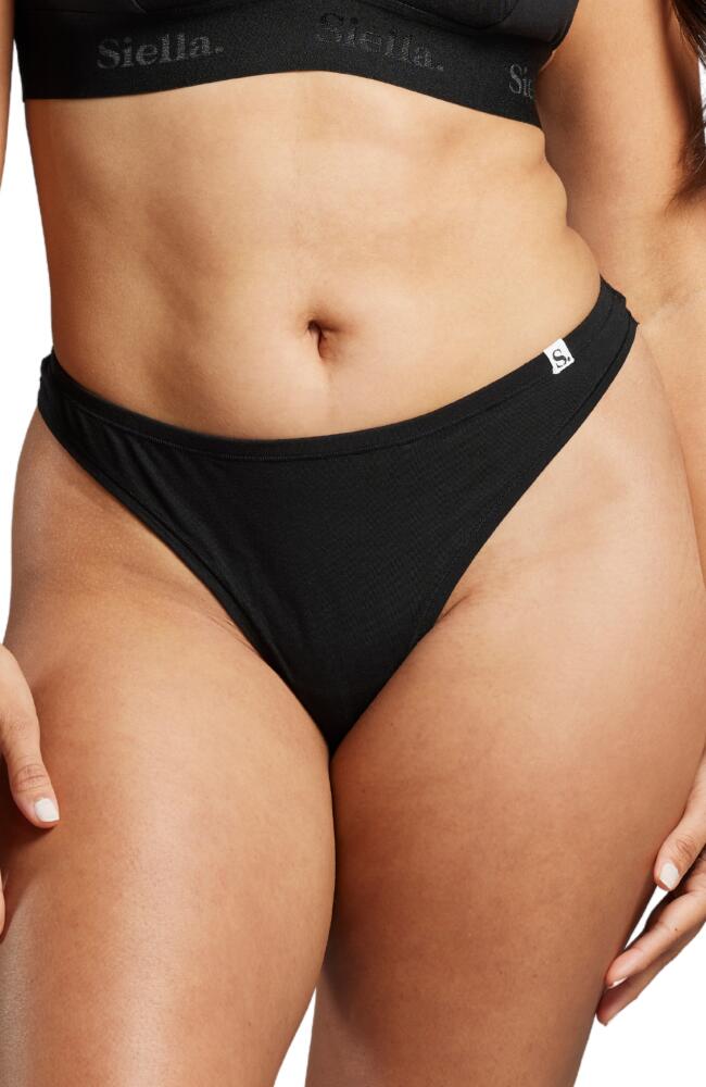 Siella Organic Cotton Thong in Black Cover