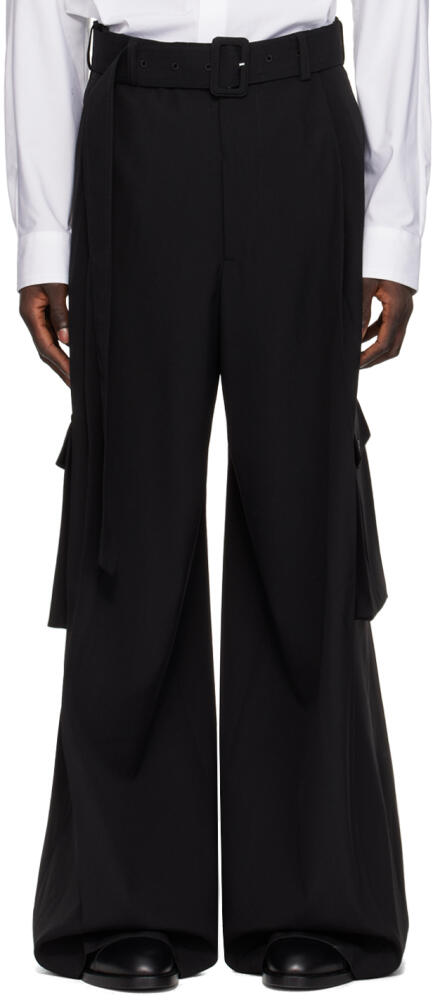 Dries Van Noten Black Belted Cargo Pants Cover