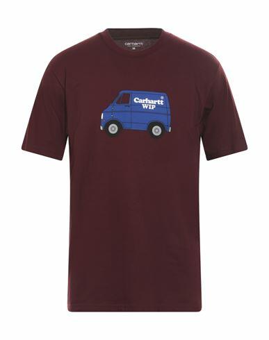 Carhartt Man T-shirt Burgundy Cotton Cover