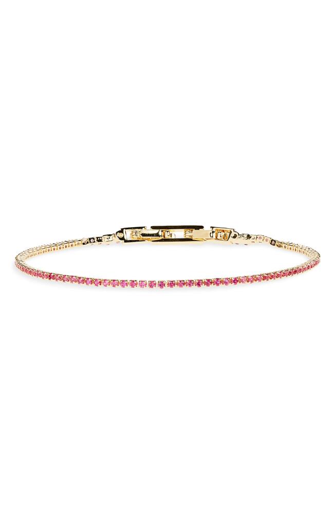 Nordstrom 1.5mm Cubic Zirconia Tennis Bracelet in Pink- Gold Cover