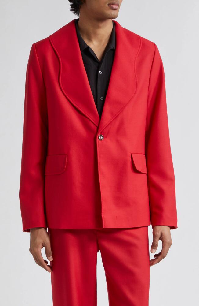 Séfr Peace One-Button Sport Coat in Red Wool Cover