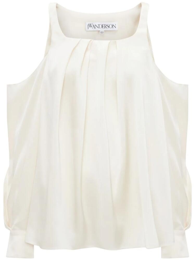 JW Anderson Twisted cold-shoulder blouse - White Cover