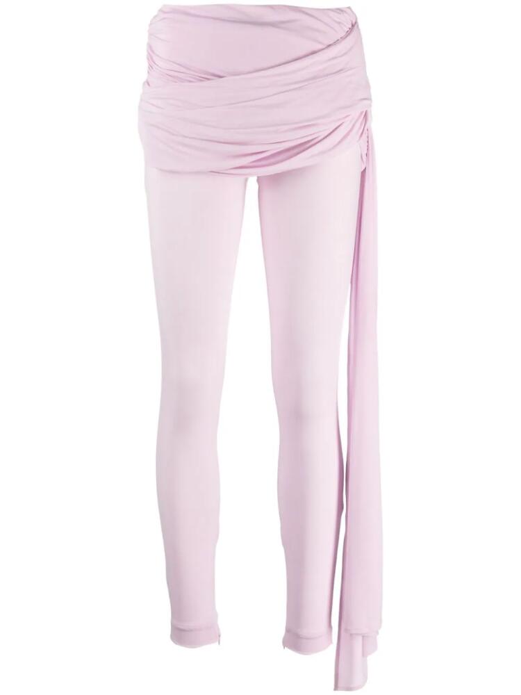 Magda Butrym sash-detail jersey leggings - Pink Cover