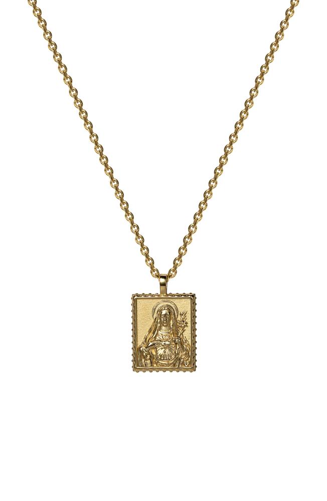 Awe Inspired Mother Mary Pendant Necklace in Gold Vermeil Cover