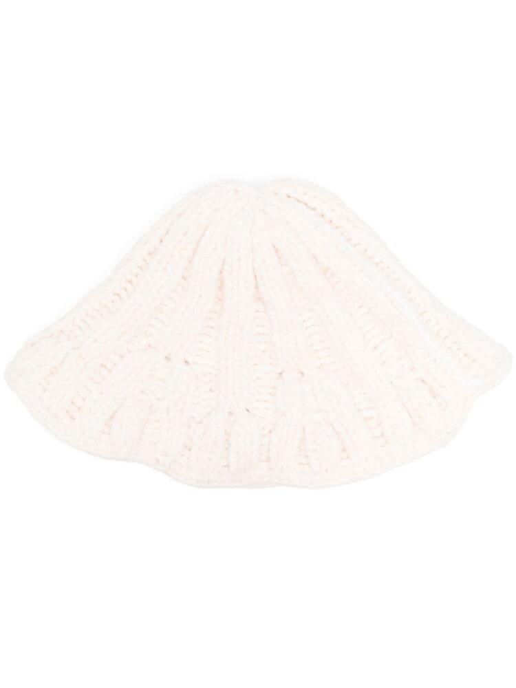 MM6 Maison Margiela ribbed knit bucket hat - Neutrals Cover