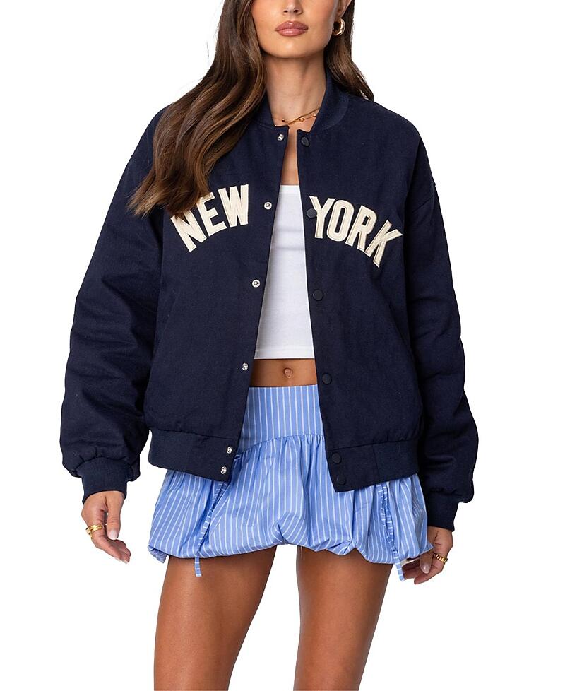 Edikted Big Apple Oversized Bomber Jacket Cover