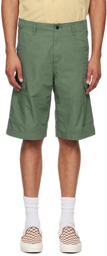 Carhartt Work In Progress Green Regular Cargo Shorts Cover