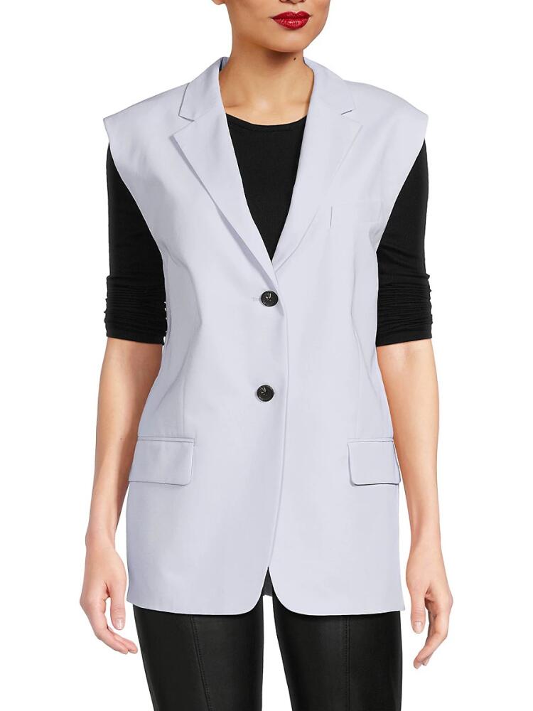 Theory Women's Boxy Twill Vest - Grey Cover