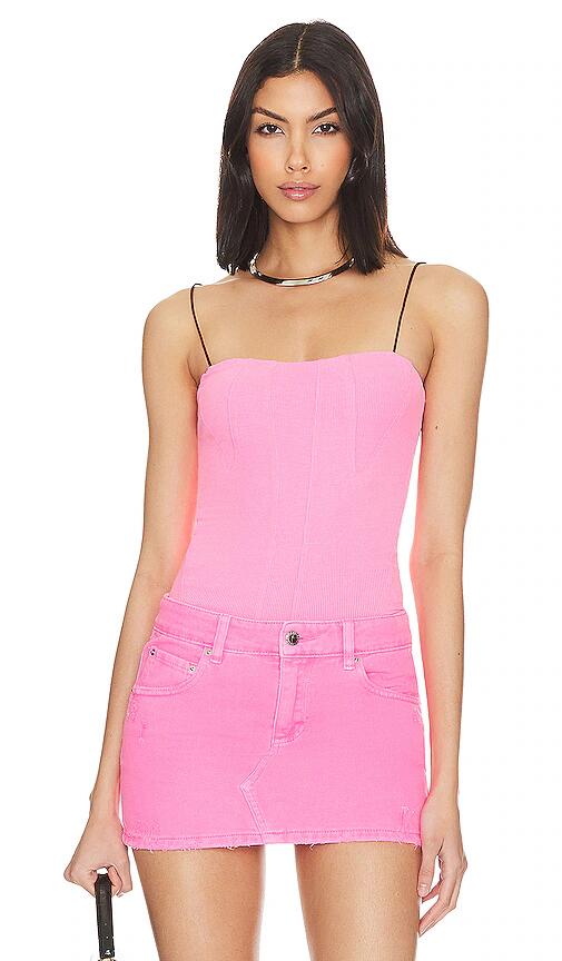 Michael Lauren Nirvana Crop Bustier in Pink Cover