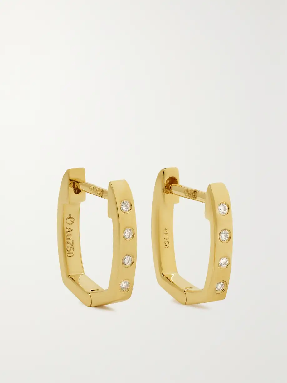 Octavia Elizabeth - + Net Sustain Ivy 18-karat Recycled Gold Diamond Hoop Earrings - One size Cover