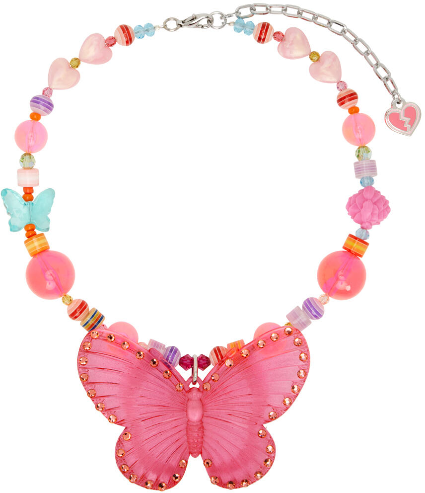 I'm Sorry by Petra Collins SSENSE Exclusive Pink & Multicolor Tarina Tarantino Edition Butterfly Brit Charm Necklace Cover