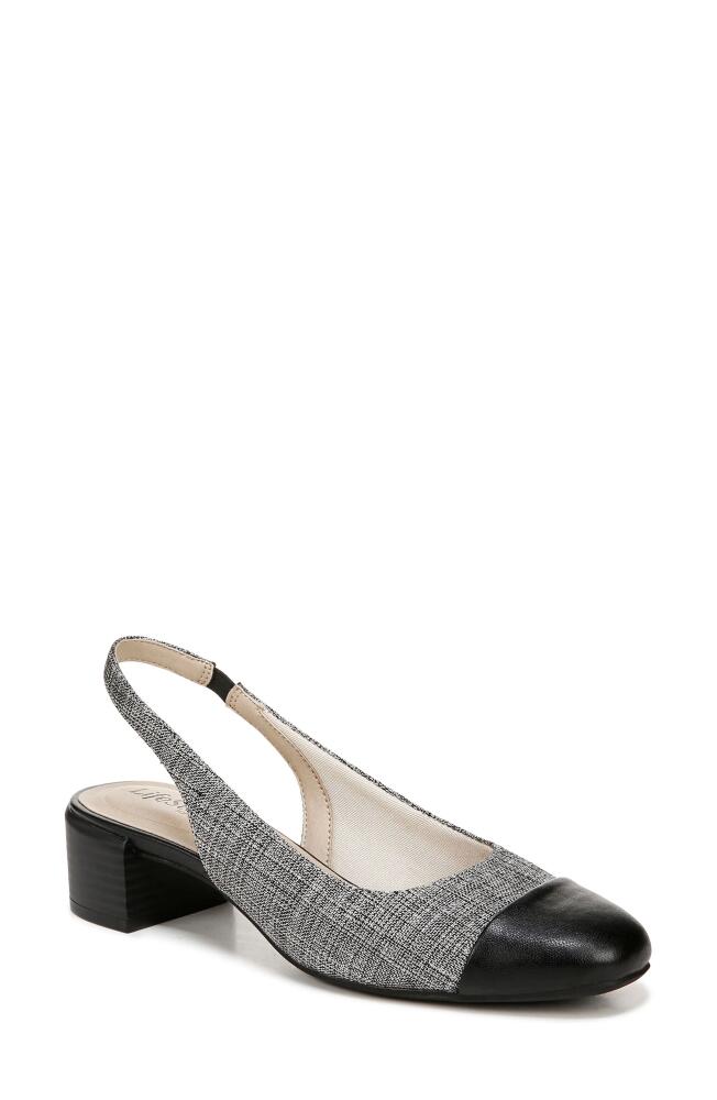 LifeStride Becoming Cap Toe Slingback Pump in Black Multi Cover