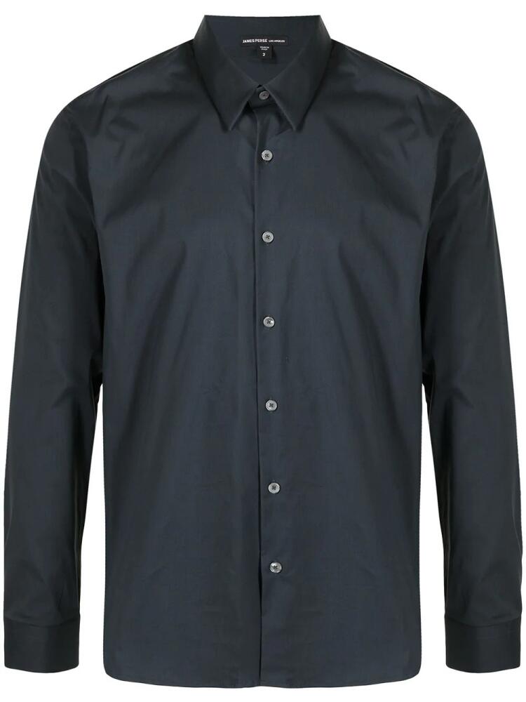 James Perse matte stretch-poplin shirt - Blue Cover