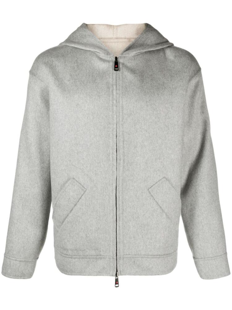 Kired reversible felted-cashmere hooded jacket - Grey Cover