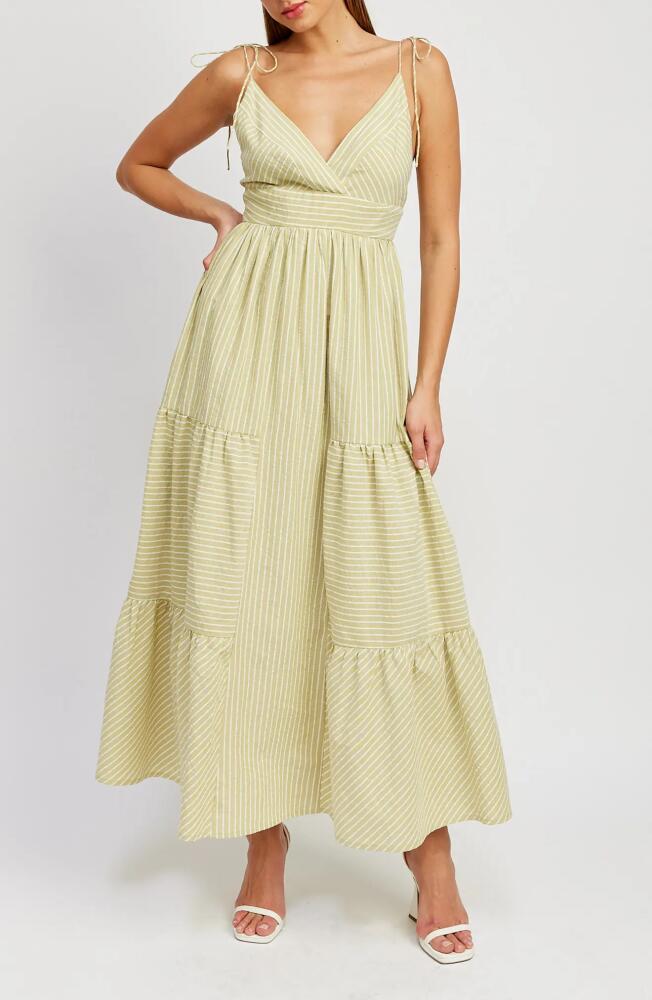 En Saison Amara Stripe Cotton Blend Maxi Dress in Spring Green Cover