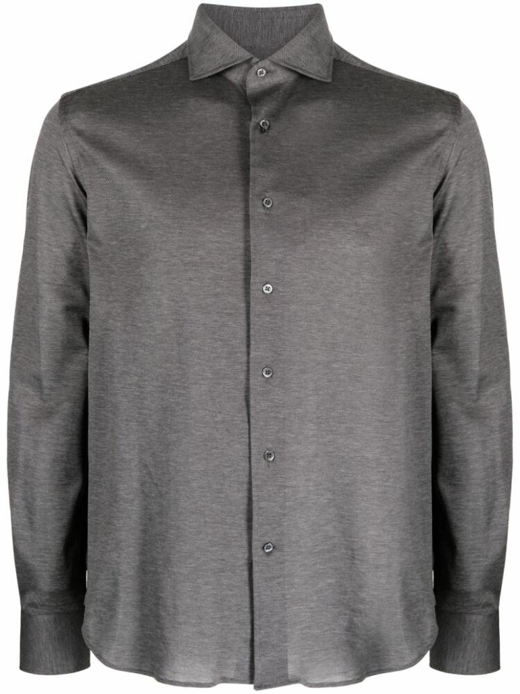 Corneliani long-sleeve cotton shirt - Grey Cover